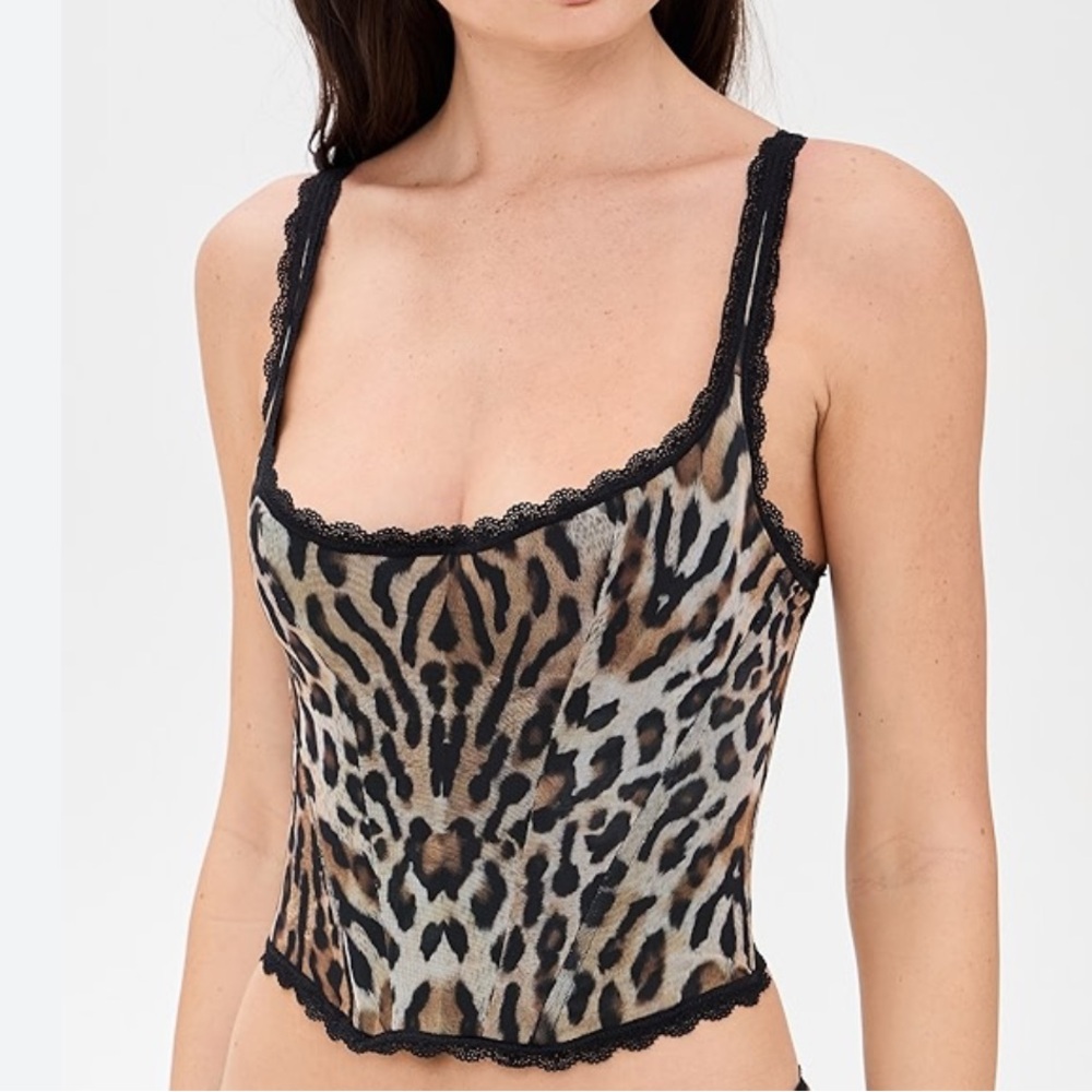 MUCCI Ilaria Corset Leopard Print Free People Size Small S *